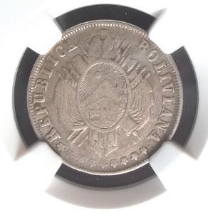 Bolivia-1883-Pts-EF-20-Centavos.-Only-3-5-Known